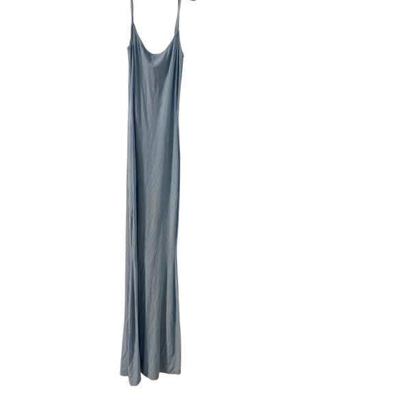 SKIMS Womens XS Light Blue Ribbed Sleeveless Dress Ribbed Long Maxi Bodycon - Picture 2 of 10